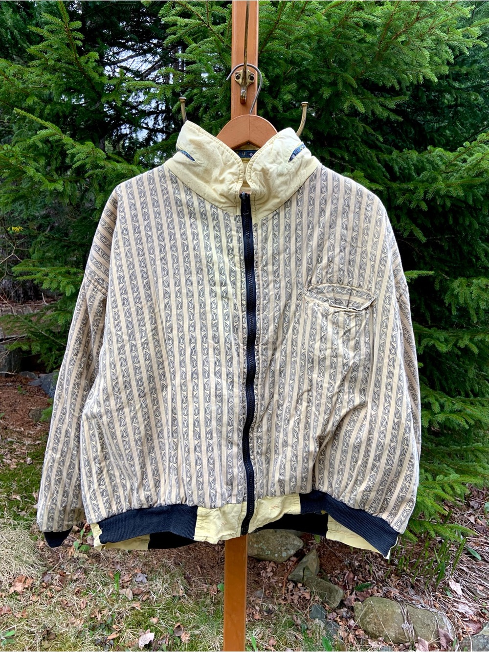 Vintage 80s/90s Studio 54 Cotton Reversible Bomber Jacket - Size XL - Picture 3 of 9
